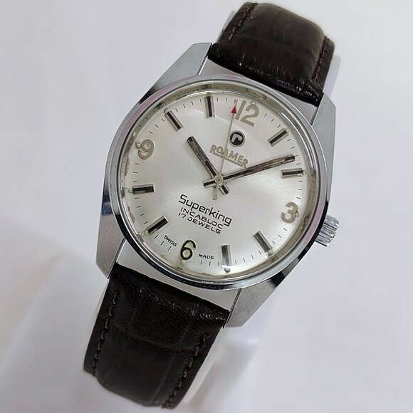 Vintage ROAMER SUPERKING INCABLOC 17-Jewels 100% Genuine 70s Made Swiss Watch